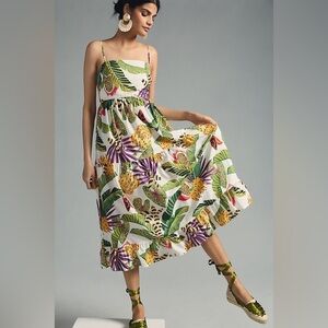 Farm Rio Striped Forest Maxi dress